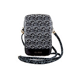 Guess Sac à Bandoulière pour Téléphone Zippé Motif G Cube avec Logo en Métal Noir