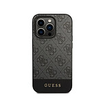 Guess Coque pour Apple iPhone 14 Pro Max Édition 4G Stripe Ultra-Chic Gris