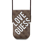 Guess Sac à Bandoulière pour Smartphone à Motif 4G Big Love Marron