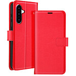 Mayaxess Étui pour Samsung Galaxy A56 Portefeuille avec Dragonne Rouge