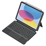 MW Étui pour iPad 10.9" Folio Quick Note avec Clavier QWERTY Espagnol Bluetooth 3.0 Noir