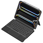 MW Étui pour iPad Pro 11" M4 Folio Quick Note avec Clavier AZERTY Bluetooth 3.0 Noir