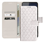 Avizar Étui pour Redmi Note 14 4G Portefeuille Motif Losange Blanc