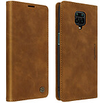 CaseMe Étui pour Xiaomi Redmi Note 9S / 9 Pro / 9 Pro Max Vintage Porte-carte Support Camel