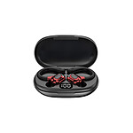 Avizar Écouteurs Sans Fil 5.0 IPX5 Modèle Arc Pro Légers avec Affichage LED Noir / Rouge