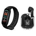 Avizar Pack Sport Écouteurs TWS Imagine Bluetooth 5.3 ENC et Bracelet Connecté Noir