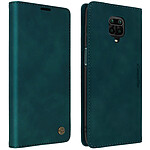 CaseMe Étui pour Xiaomi Redmi Note 9S / 9 Pro / 9 Pro Max Vintage Porte-carte Support Bleu canard