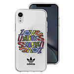 Adidas Coque pour iPhone XR Protection Silicone Design Pride Love Unites Moderne Transparent