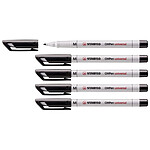 STABILO Feutre pour Transaprent OHPen encre soluble Pointe médium Noir x 5