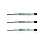 FABER-CASTELL Recharge pour Stylo Bille grand volume Pointe B Noir x 3