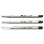 FABER-CASTELL Recharge pour Stylo Bille grand volume Pointe B Noir x 3