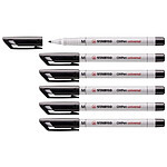 STABILO Feutre pour Transaprent OHPen encre soluble Pointe médium Noir x 6