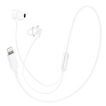 LinQ Écouteurs de Sommeil Filaires Lightning avec Microphone Blanc