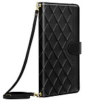 Avizar Étui pour Samsung Galaxy A16 Portefeuille Motif Losange Noir