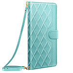 Avizar Étui pour Samsung Galaxy A16 Portefeuille Motif Losange Bleu canard