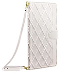 Avizar Étui pour Samsung Galaxy A16 Portefeuille Motif Losange Blanc