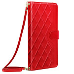 Avizar Étui pour Samsung Galaxy A16 Portefeuille Motif Losange Rouge