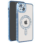 Avizar Coque Diamant pour iPhone 14 Plus MagSafe Contour Strass