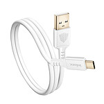 Inkax Câble USB vers USB-C Anti-nœuds 1m Compatible QC 3.1A et Transfert de Données Blanc