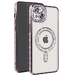 Avizar Coque Diamant pour iPhone 14 Plus MagSafe Contour Strass