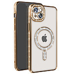 Avizar Coque Diamant pour iPhone 14 Plus MagSafe Contour Strass
