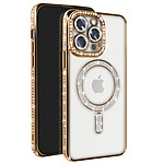 Avizar Coque Diamant pour iPhone 13 Pro MagSafe Contour Strass