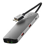 LinQ Hub 2 USB-C Multiports 7-en-2 PD 100W Ethernet Modèle D2 Pro MST Gris