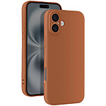 Avizar Coque pour iPhone 16 Silicone Lisse Bloc Caméra Protégé Marron