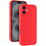 Avizar Coque pour iPhone 16 Silicone Lisse Bloc Caméra Protégé Rouge