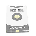 EXACOMPTA Étui de 100 fiches - bristol quadrillé 5x5 non perforé 148x210mm - Jaune