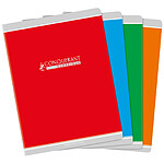 CONQUÉRANT Cahier agrafé 24x32 cm 96P 90g grands carreaux coloris aléatoire
