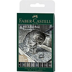 FABER-CASTELL Feutre Pitt Artist Pen, boîte de 8, noir et gris FABER-CASTELL Feutre Pitt Artist Pen, boîte de 8, noir et gris