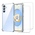 Evetane Coque Samsung Galaxy S25 Antichoc Silicone bords renforcés + 2 Vitres en verre trempé Protection écran