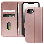 Avizar Étui pour iPhone 16e Clapet Portefeuille et Support Vidéo Rose champagne