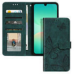Étui Papillon pour Samsung Galaxy A26 Portefeuille et Support Vidéo Vert sapin