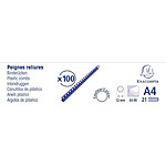 EXACOMPTA Une Boite de 100 Peignes Plastiques 12 mm 21X29,7 cm Noir