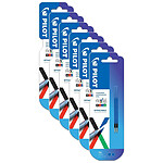 PILOT Pack 2 recharges FriXion Ball 4 couleurs - Encre gel effaçable - Pointe fine Bleu x 6