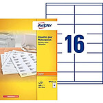 AVERY Boîte de 1600 étiquettes copieur coins carrés 105X35 blanc DP165-100 AVERY Boîte de 1600 étiquettes copieur coins carrés 105X35 blanc DP165-100