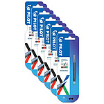 PILOT Pack 2 recharges FriXion Ball 4 couleurs - Encre gel effaçable - Pointe fine Noir x 6