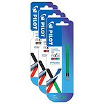 PILOT Pack 2 recharges FriXion Ball 4 couleurs - Encre gel effaçable - Pointe fine Vert x 3