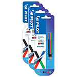 PILOT Pack 4 recharges FriXion Ball 4 couleurs - Encre gel effaçable - Pointe fine 4 Couleurs x 3