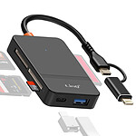 LinQ Hub USB C + Lightning Multiport Lecteur Carte OTG Polyvalent Noir