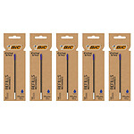 BIC Etui de 3 Recharges pour Stylo Bille Cristal Re’New Pointe Moyenne bleue x 5