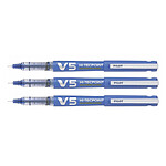PILOT Roller Rechargeable V5 encre liquide Bleu Begreen Pointe Fine x 3