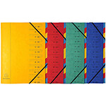 EXACOMPTA Trieur agrafé avec élastiques 12 compartiments - Couleurs Aléatoires
