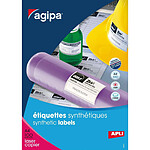 AGIPA Boite de 400 étiquettes 105x148,5 mm Las / Cop Coin Droit Polyester Blanc