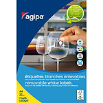 AGIPA Etui 3825 étiquette 22x16 mm (153 x 25F A4) Multi-usage Enlevable Blanc