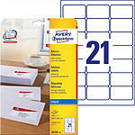AVERY Etui de 210 Etiquettes Adresses jet d'encre, 63,5 x 38,1 mm, blanc