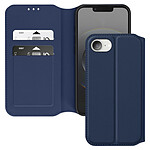 Avizar Étui pour iPhone 16e Clapet Porte-Cartes et Support Vidéo Bleu