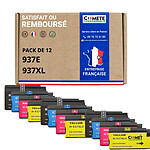 COMETE - 937XL 937e - 12 cartouches d'encre compatibles pour HP 937